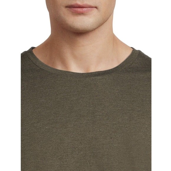 Pack of 2-Athletic Works Men's Olive Green Active Long Sleeve T- Shirt - Picture 5 of 9